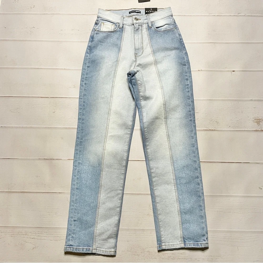 NWT - Fashion Nova - Women’s Two Toned Mom Jeans * - Picture 4 of 11